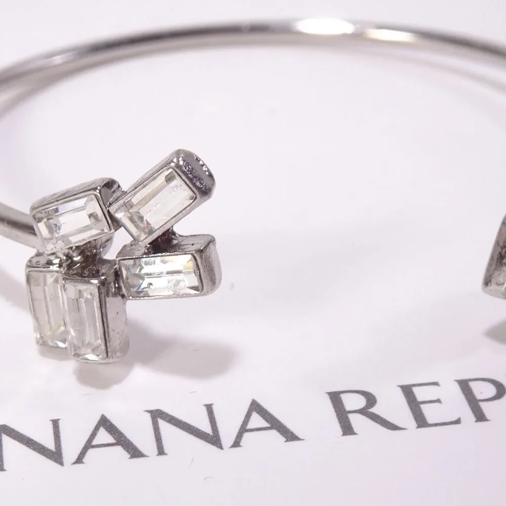 Banana Republic Crystal Baguette Ice Princess Cuff Bracelet NWT 45 - Picture 8 of 15